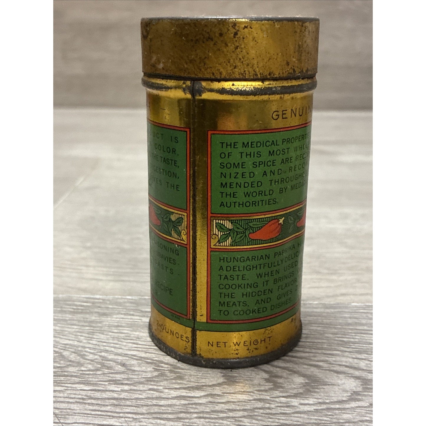 Vintage Korona Paprika Tin Szeged Hungary New York NY Collectable Advertising