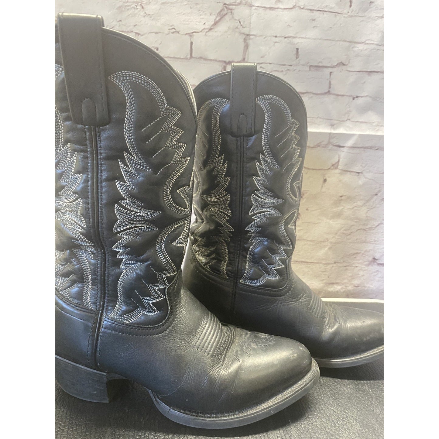 Laredo Black Leather Pull Up Western Boots Men’s Sz 7D Style 032974