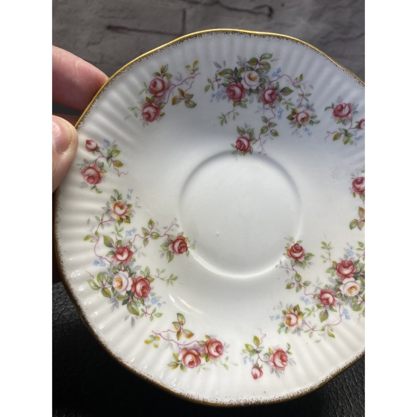 Vintage Royal Minister Floral Bone China Teacup And Saucer