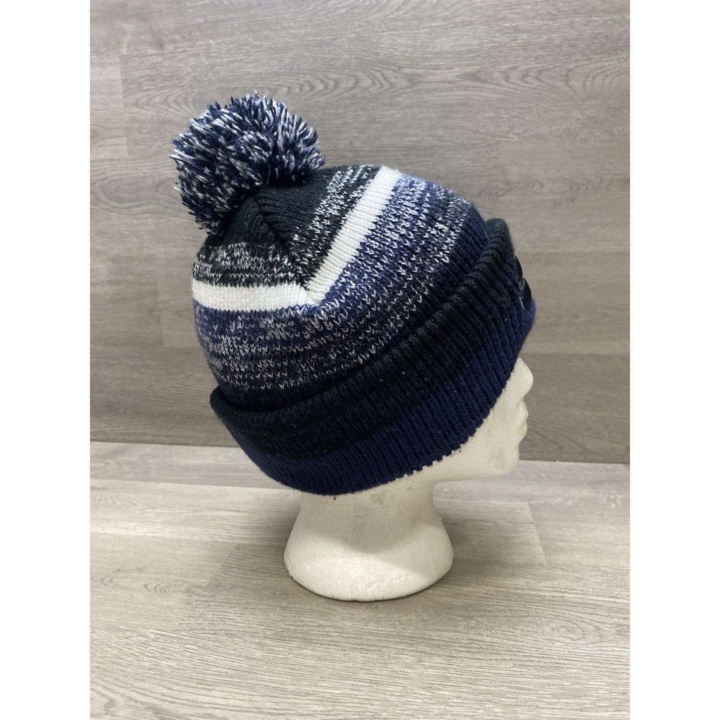 Seattle Seahawks Winter Beanie Blue White Pom Men's Embroidered Logo NFL