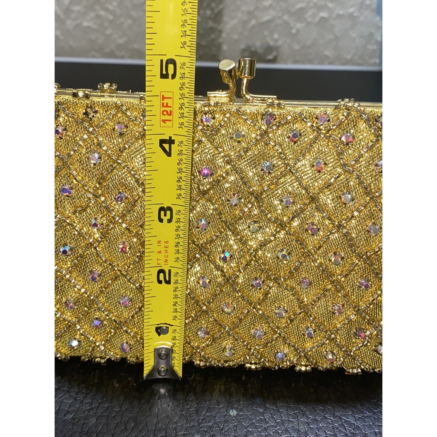 Vintage Rhinestone Encrusted Purse Hong Kong Handmade 40s 50s Glam Retro