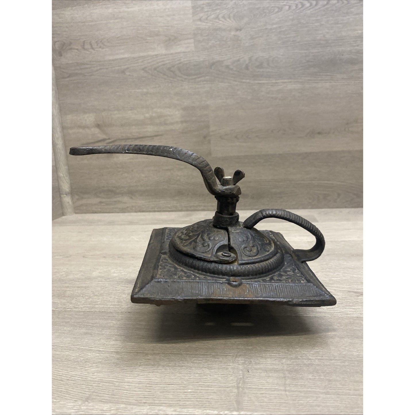 Antique Primitive Coffee Cast Iron Grinder Top and Handle Only