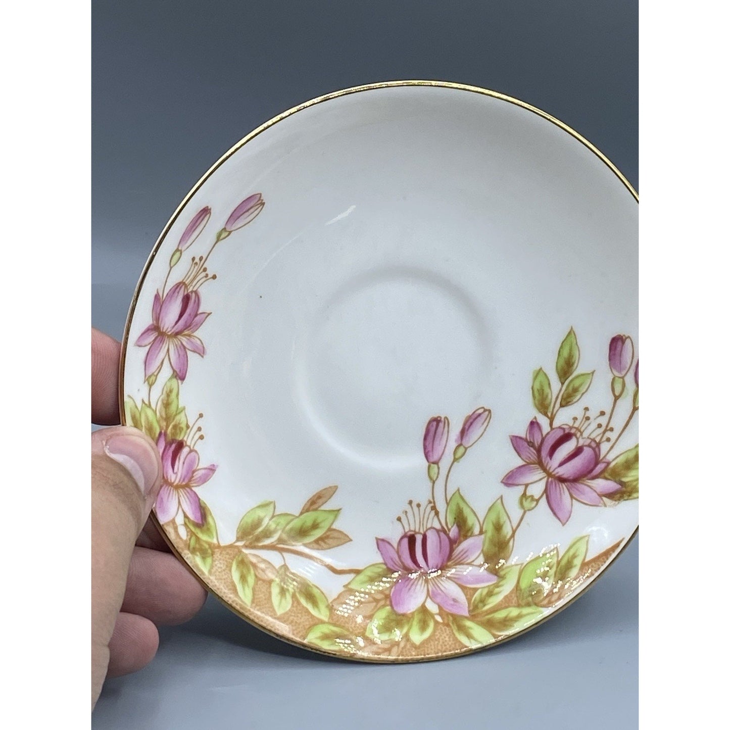 Lovely Rosina Pink Fuchsia Fine Bone China TeaCup & Saucer Made in England #4943