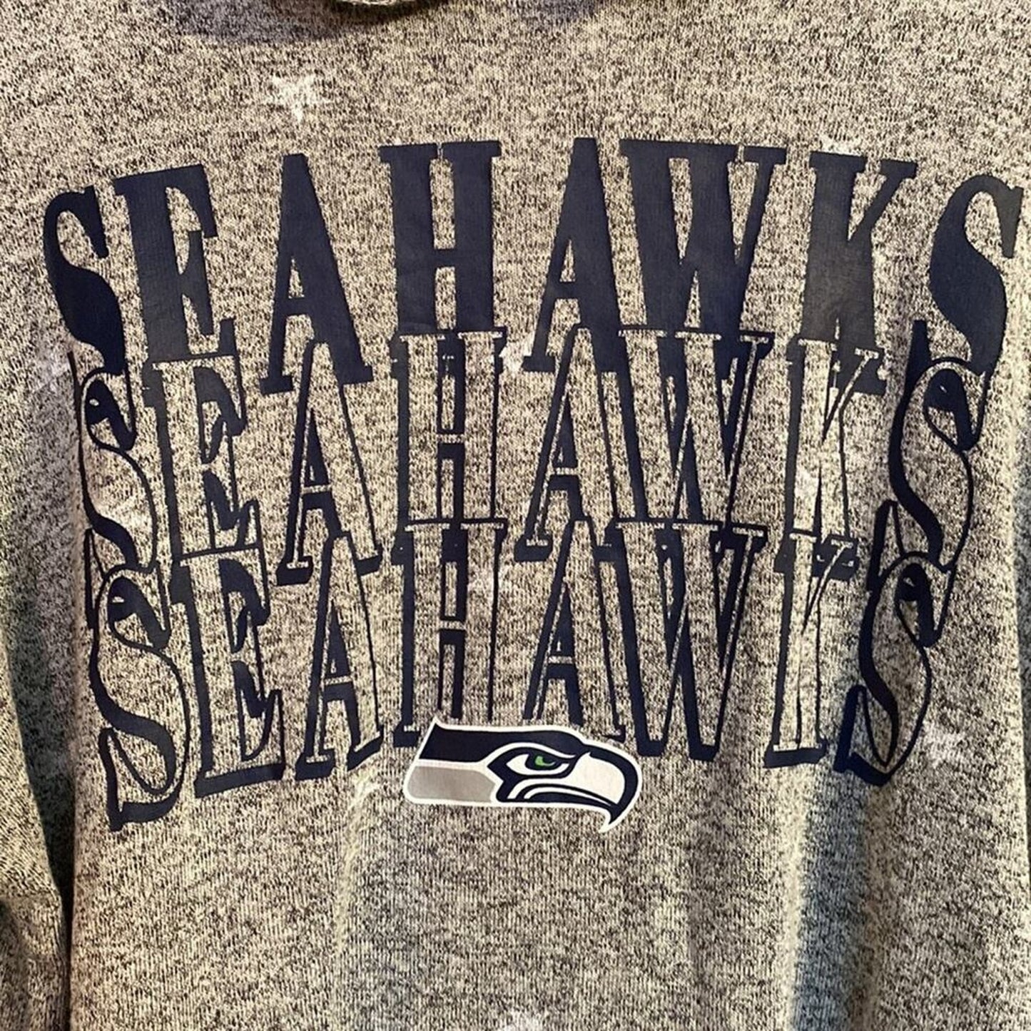 Officially Licensed NFL Seattle Seahawks Gray Stardom Hooded Sleep Shirt