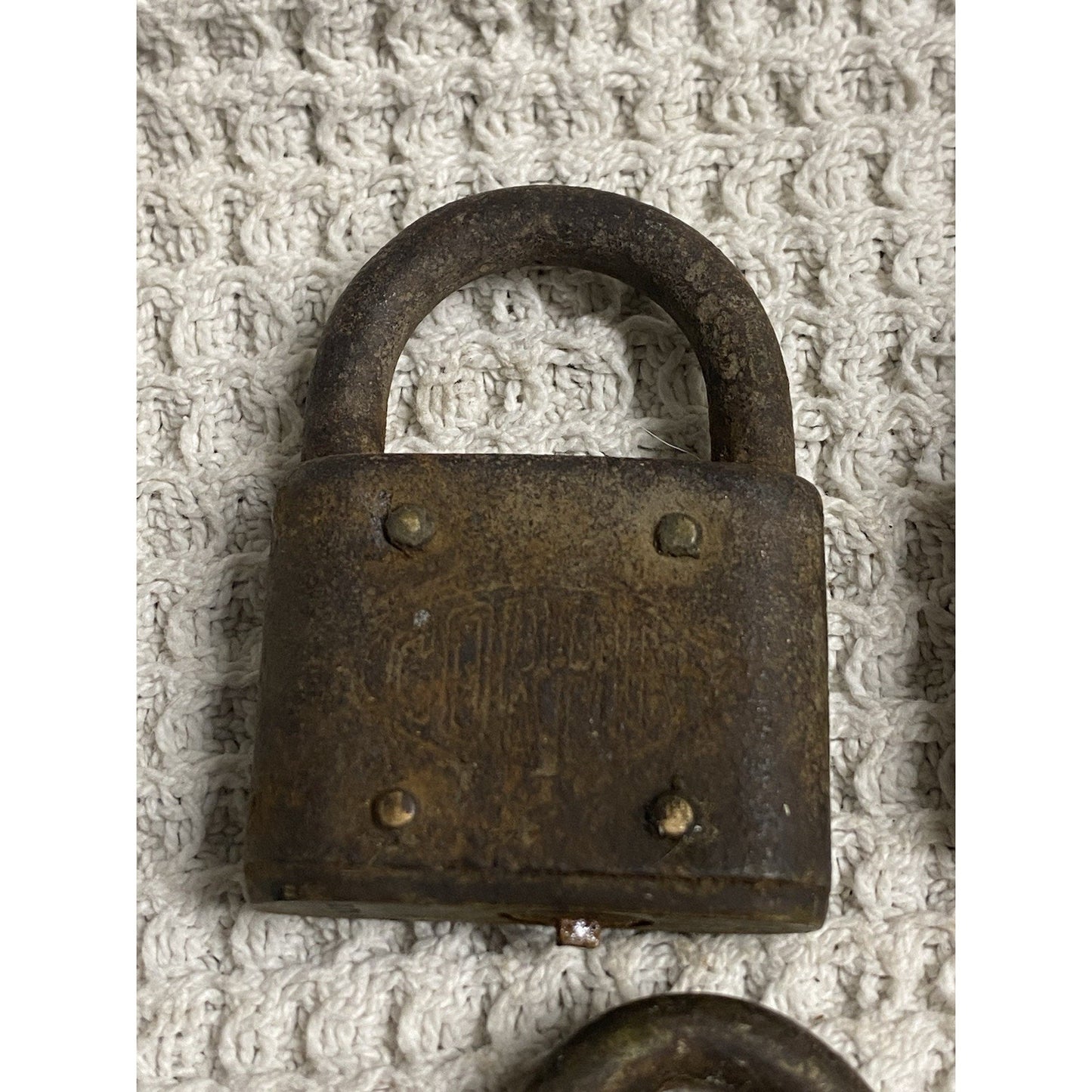 (4) Antique Locks 6 Lever, Yale, Fraim, Corbin Padlocks No Keys