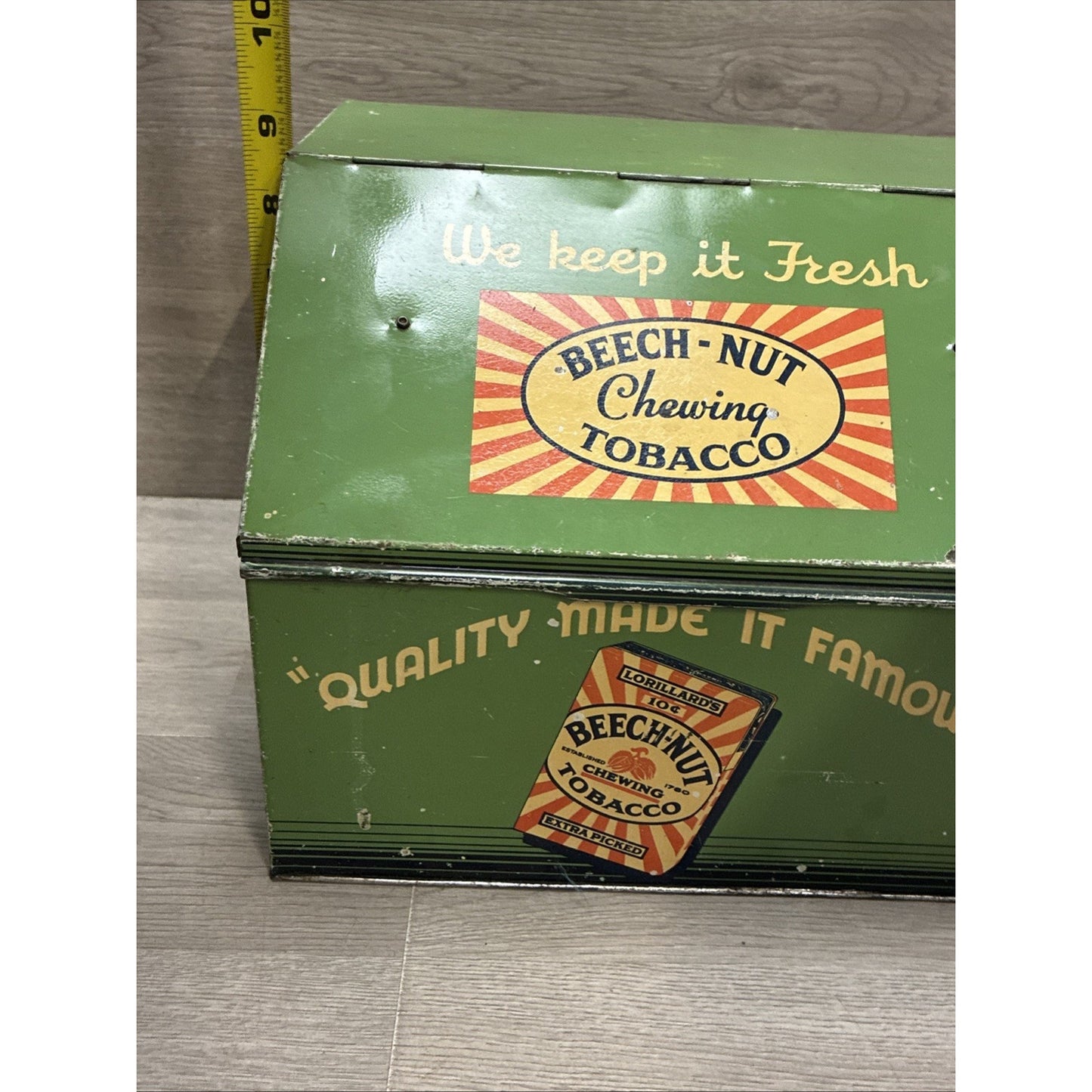 Original Lorillard’s Beech-Nut Chewing Tobacco Tin Humidor Counter Top Display