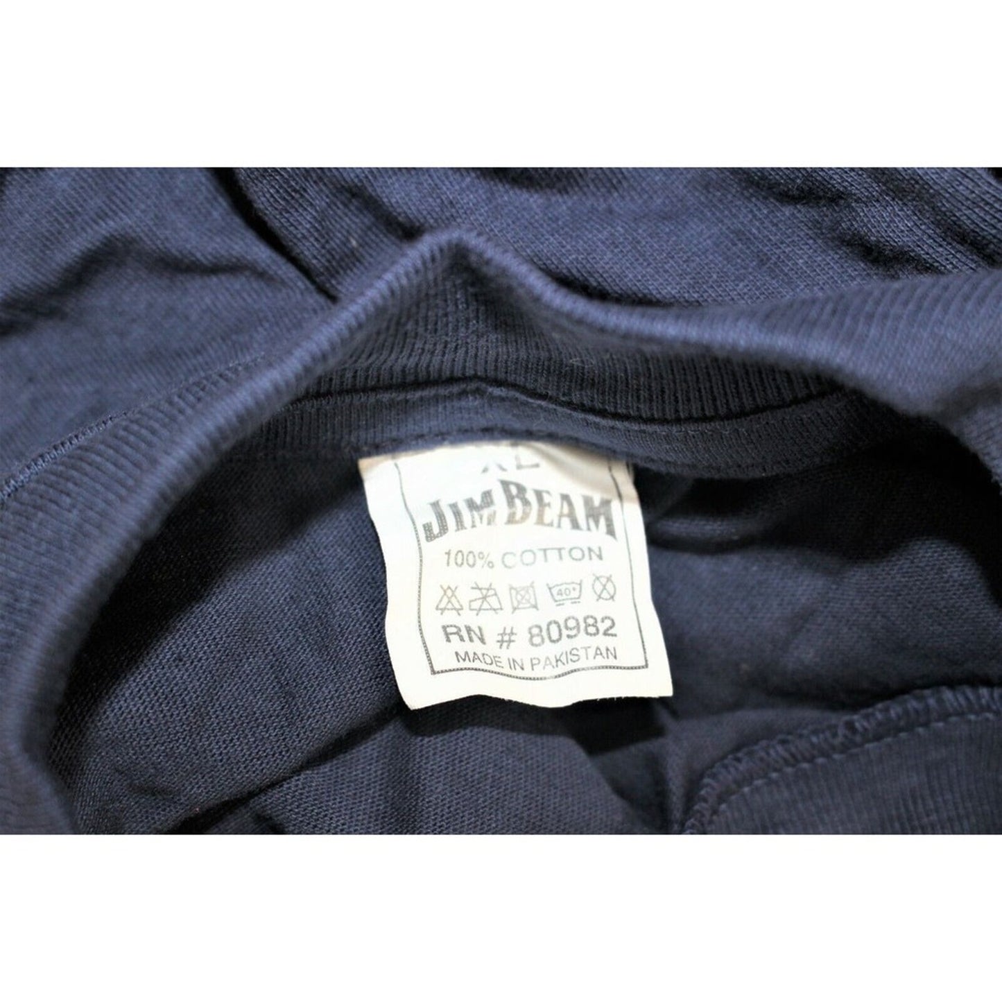 Jim Beam Bourbon Whiskey Single Stitch T Shirt Size XL Vintage 80s 90s Blue