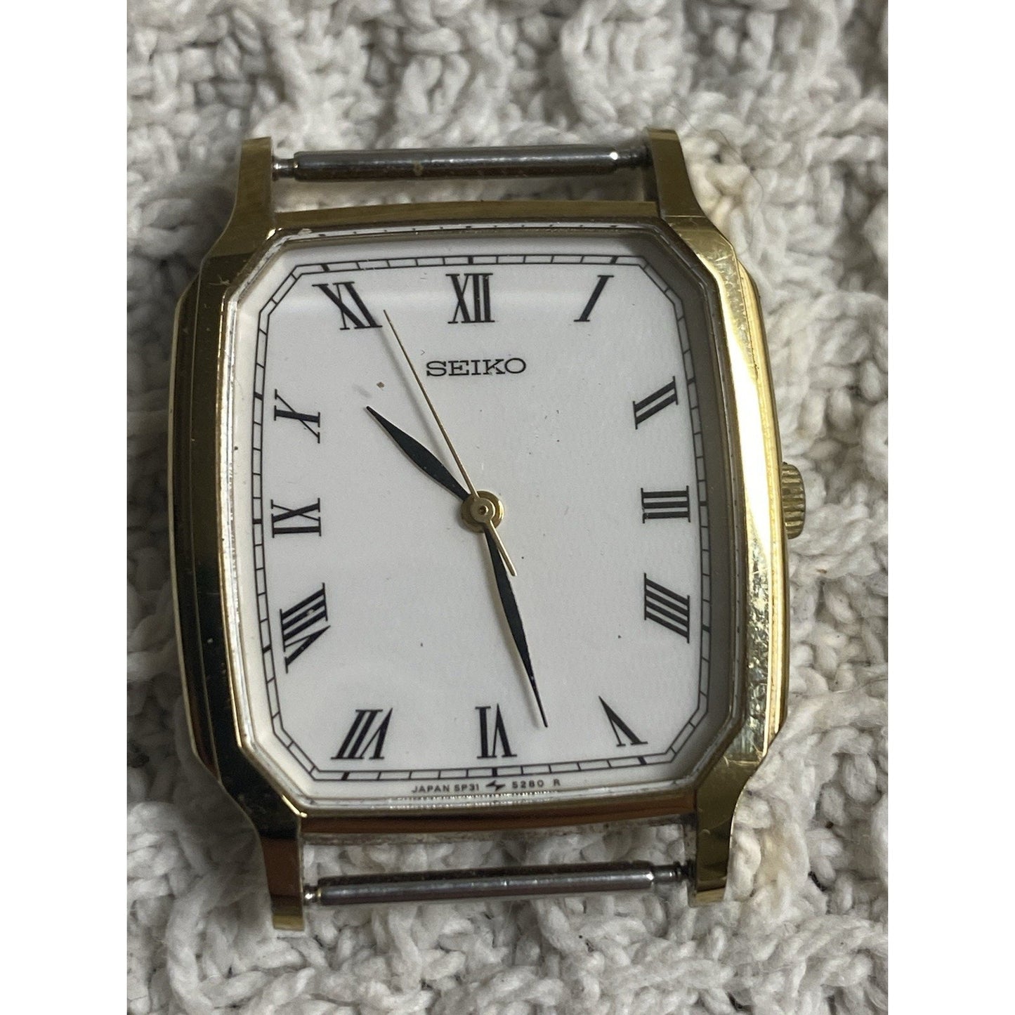 Vintage SEIKO Chariot 5P31-5190 Gold Men's Quartz Watch From JAPAN