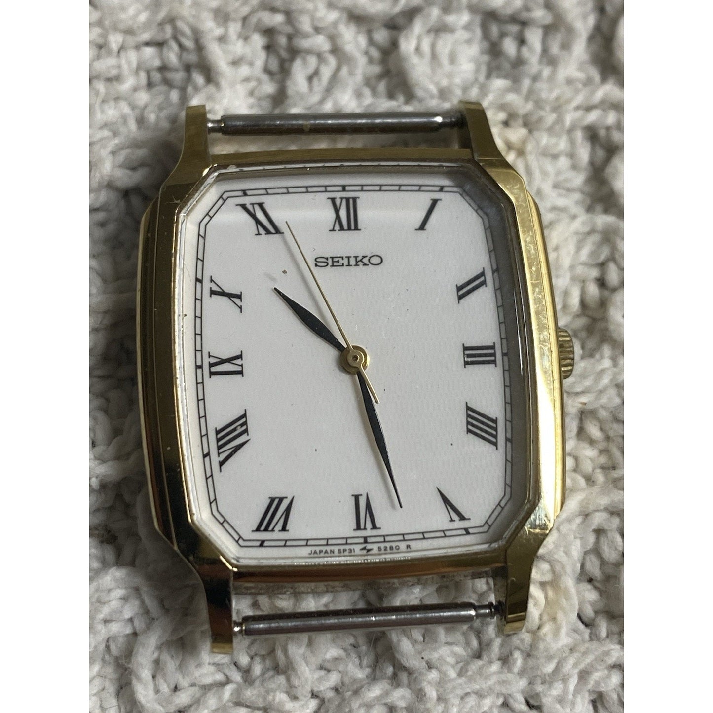 Vintage SEIKO Chariot 5P31-5190 Gold Men's Quartz Watch From JAPAN