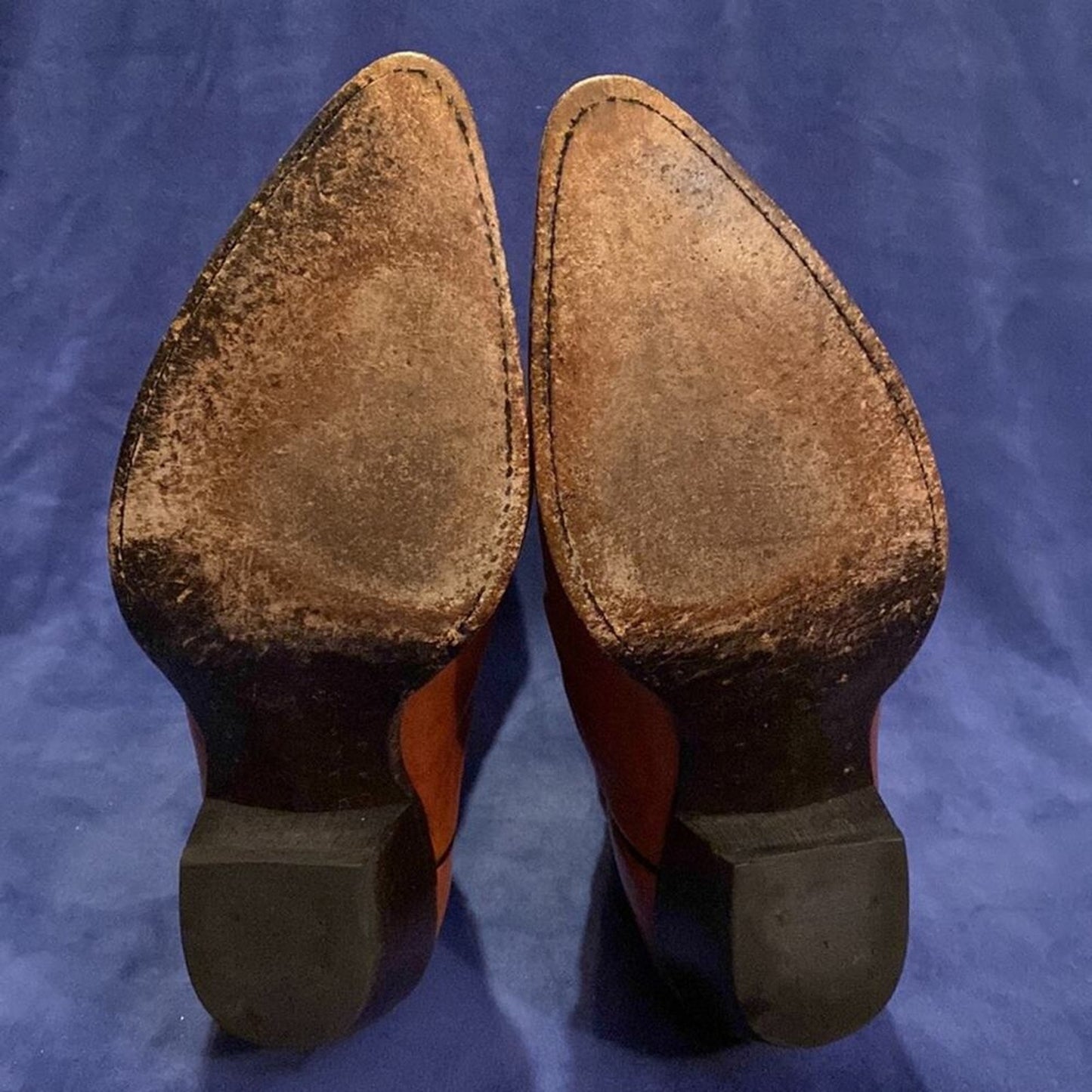 Vintage Tony Lama Caramel & Brown Two Tone Leather Cowboy Boots Style #6051