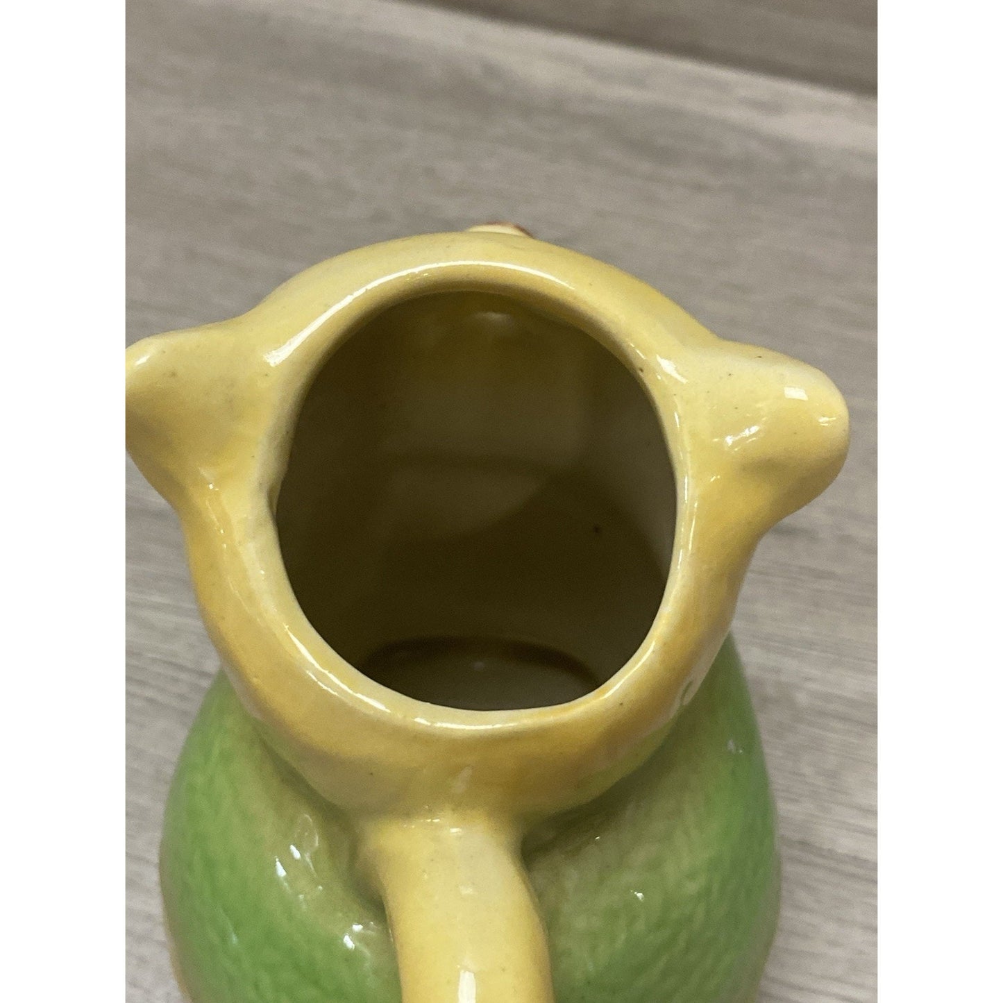 VTG Shawnee Puss N Boots Pitcher Cat Art Pottery Creamer Yellow MCM