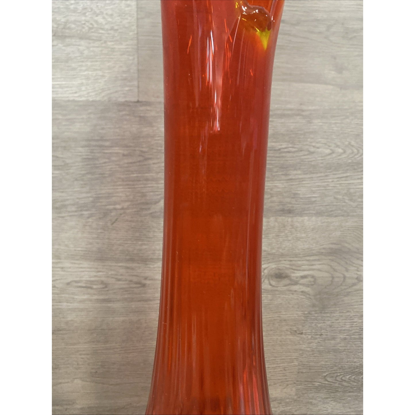Vintage Fenton Art Glass 21" Amberina Hobnail Stretch Swung Pedestal Vase