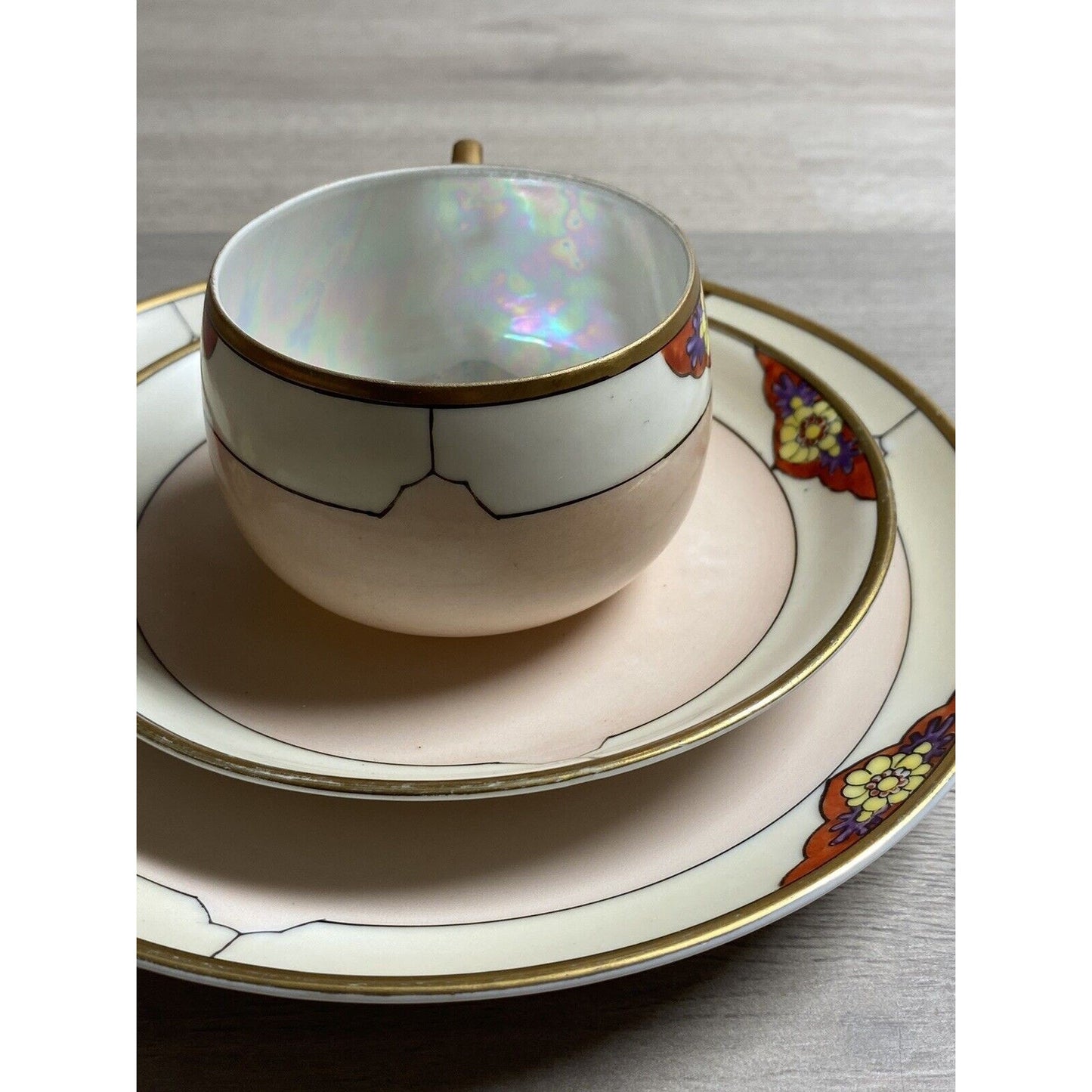 3pc Seito Studios Teacup Saucer & Plate Set HTF