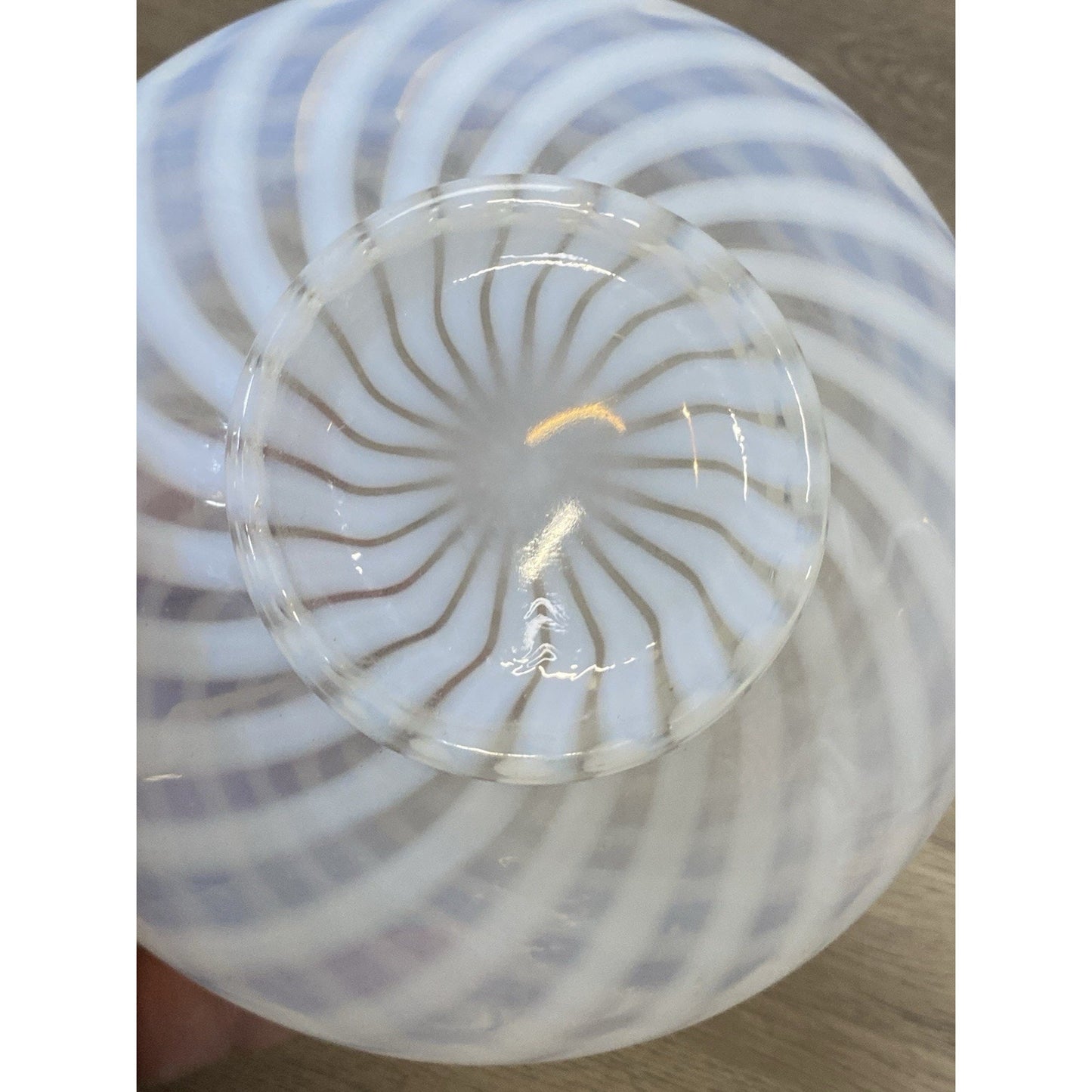 Vintage Fenton Spiral Optic Rose Bowl Vase
