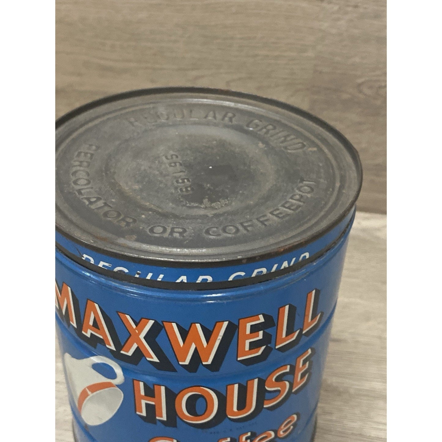 VINTAGE MAXWELL HOUSE BRAND 2 LB COFFEE TIN ADVERTISING COLLECTIBLE