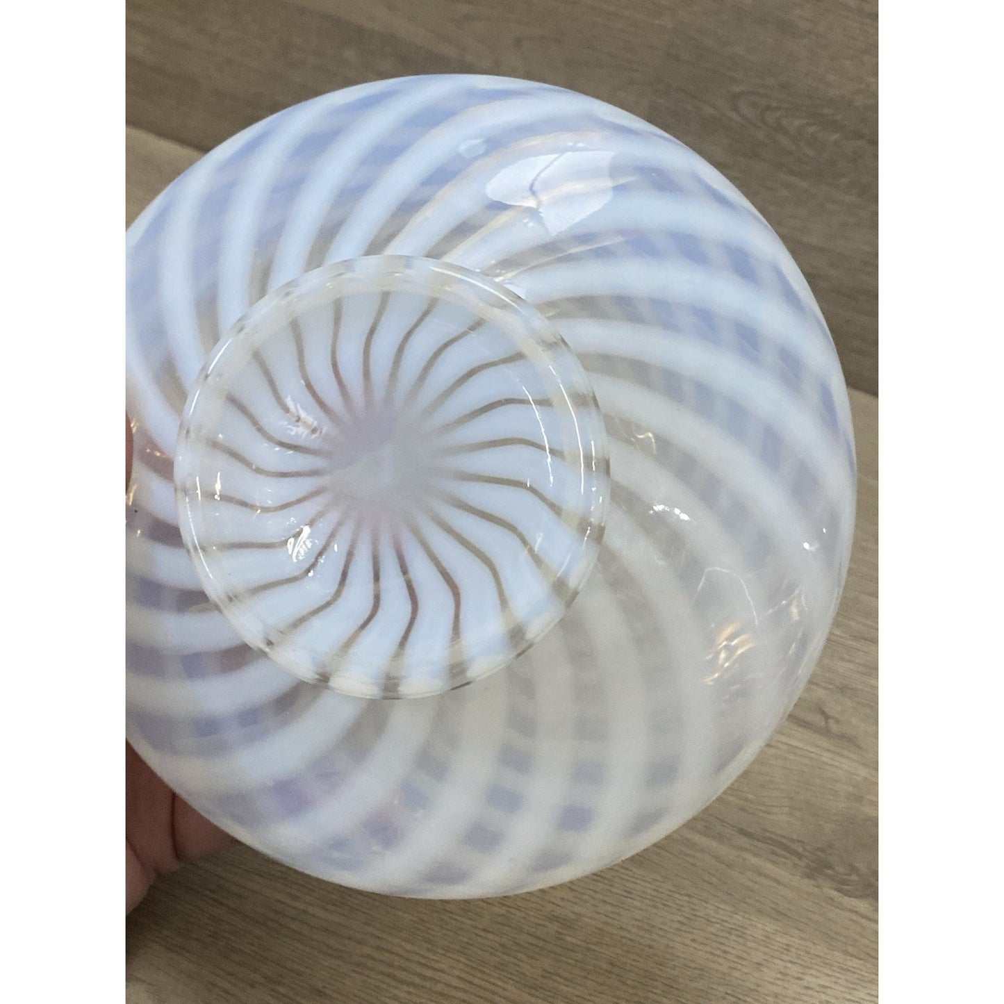 Vintage Fenton Spiral Optic Rose Bowl Vase