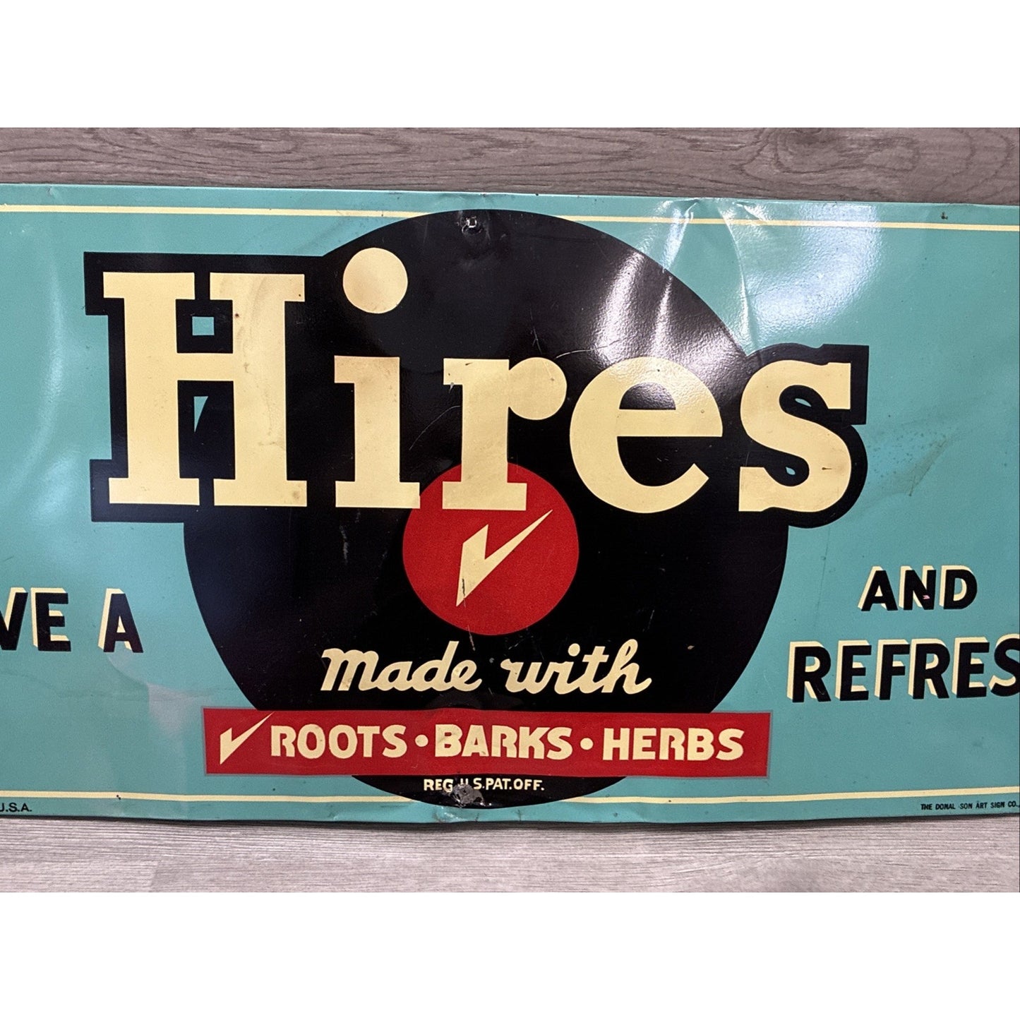 VINTAGE HIRES ROOTBEER ADVERTISING SIGN SODA 17.5x8.5