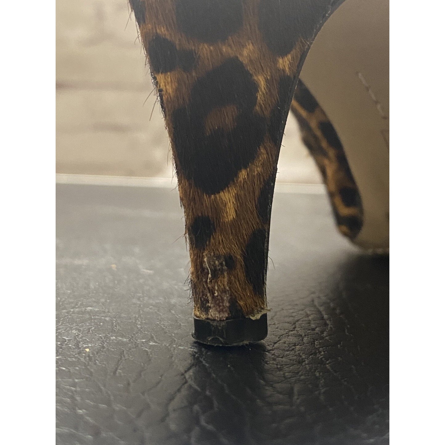 Vince Camuto Leopard Print Leather Ankle Boots Size 8 1/2 M