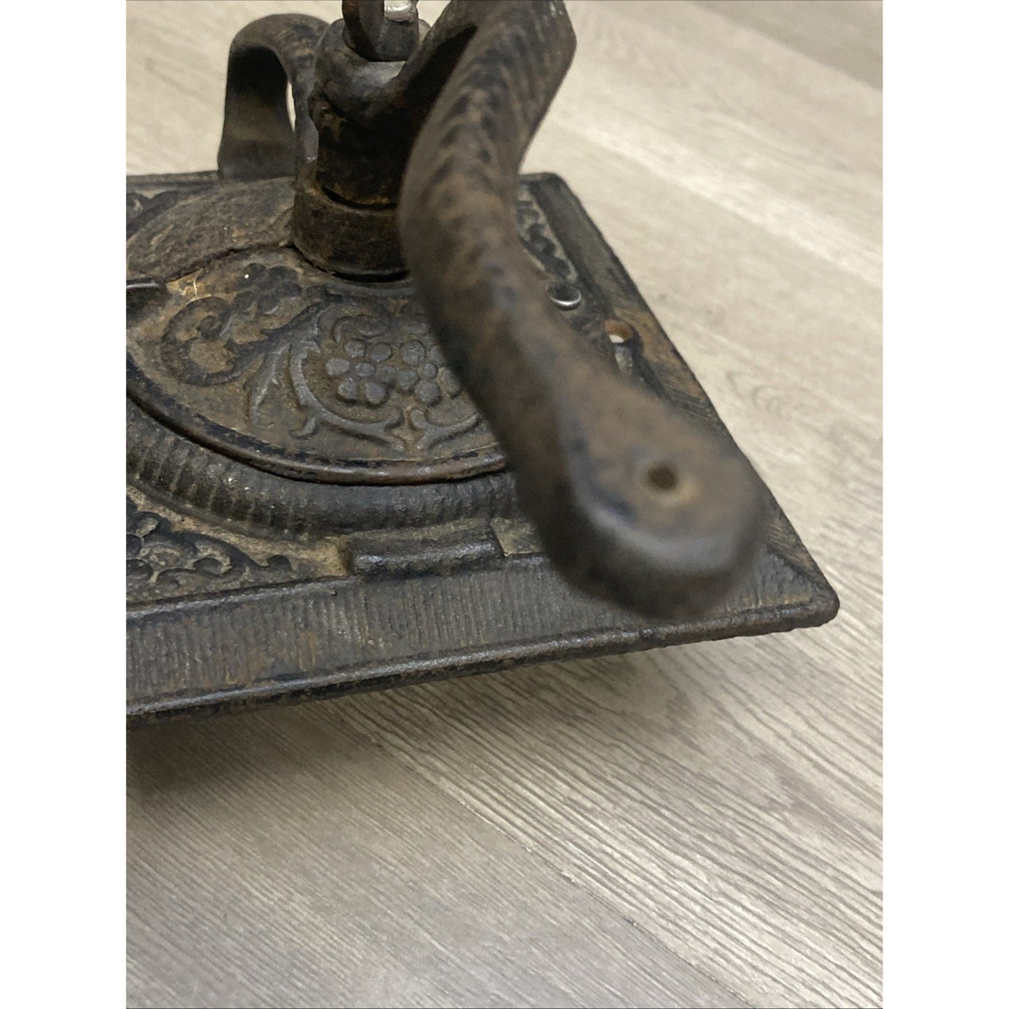 Antique Primitive Coffee Cast Iron Grinder Top and Handle Only