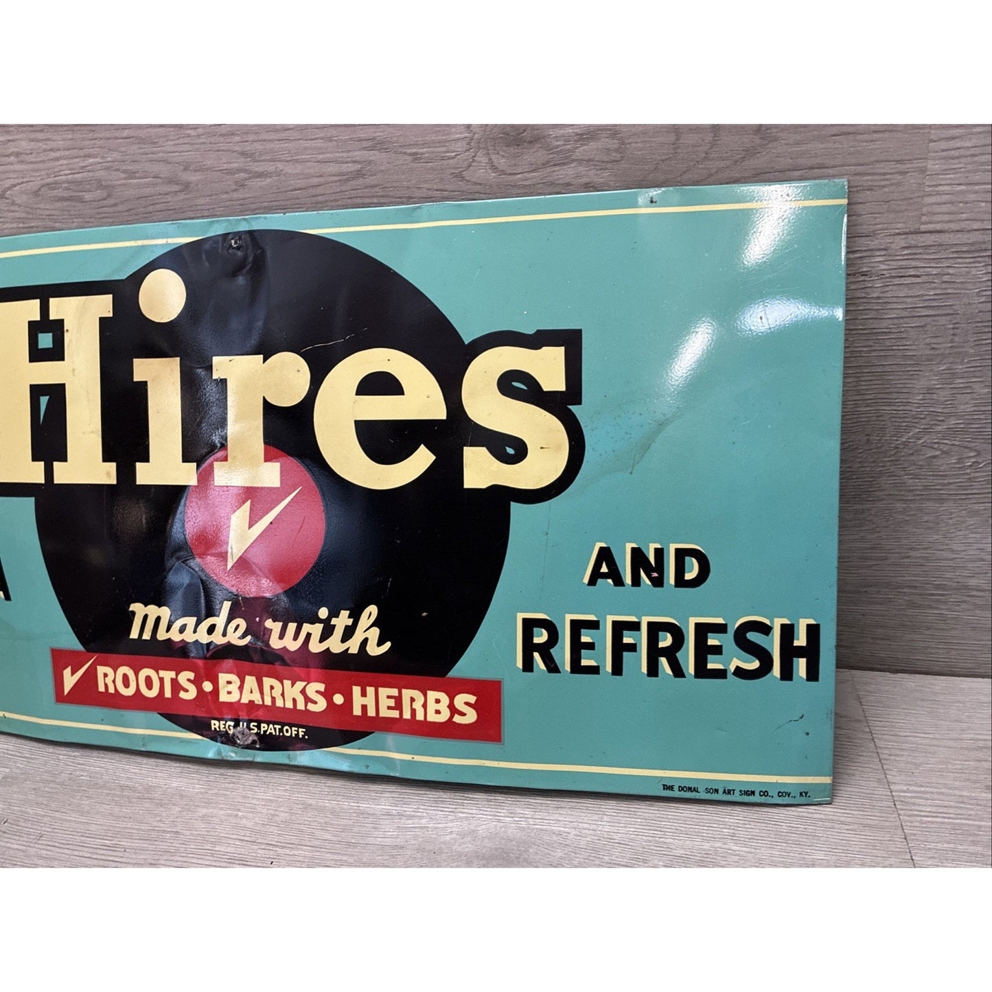 VINTAGE HIRES ROOTBEER ADVERTISING SIGN SODA 17.5x8.5
