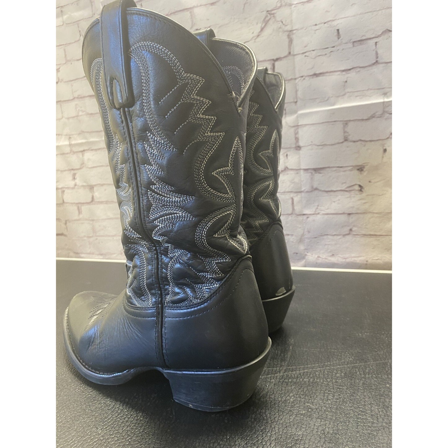 Laredo Black Leather Pull Up Western Boots Men’s Sz 7D Style 032974