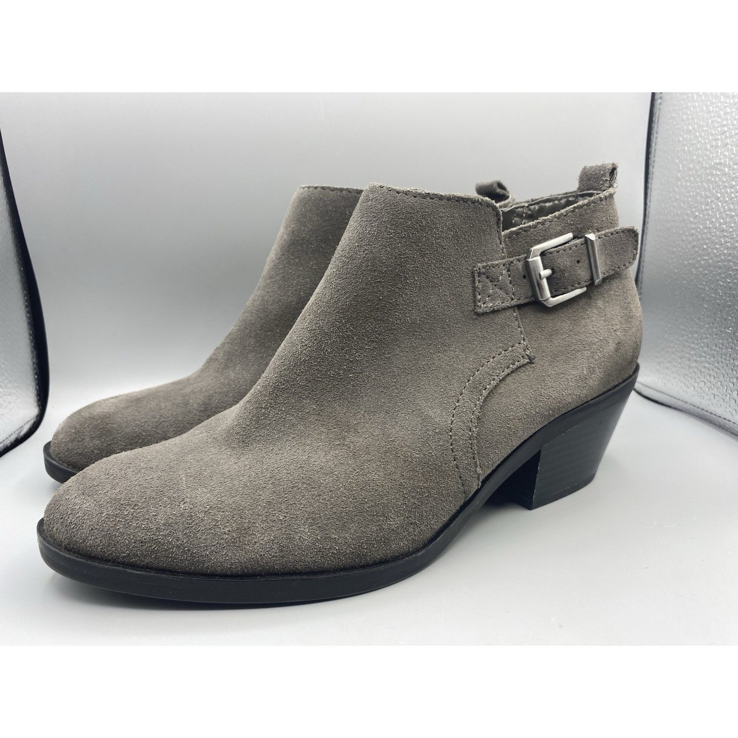 Sonoma Booties Kohls Zips Heel 9M Gray W/ Buckle
