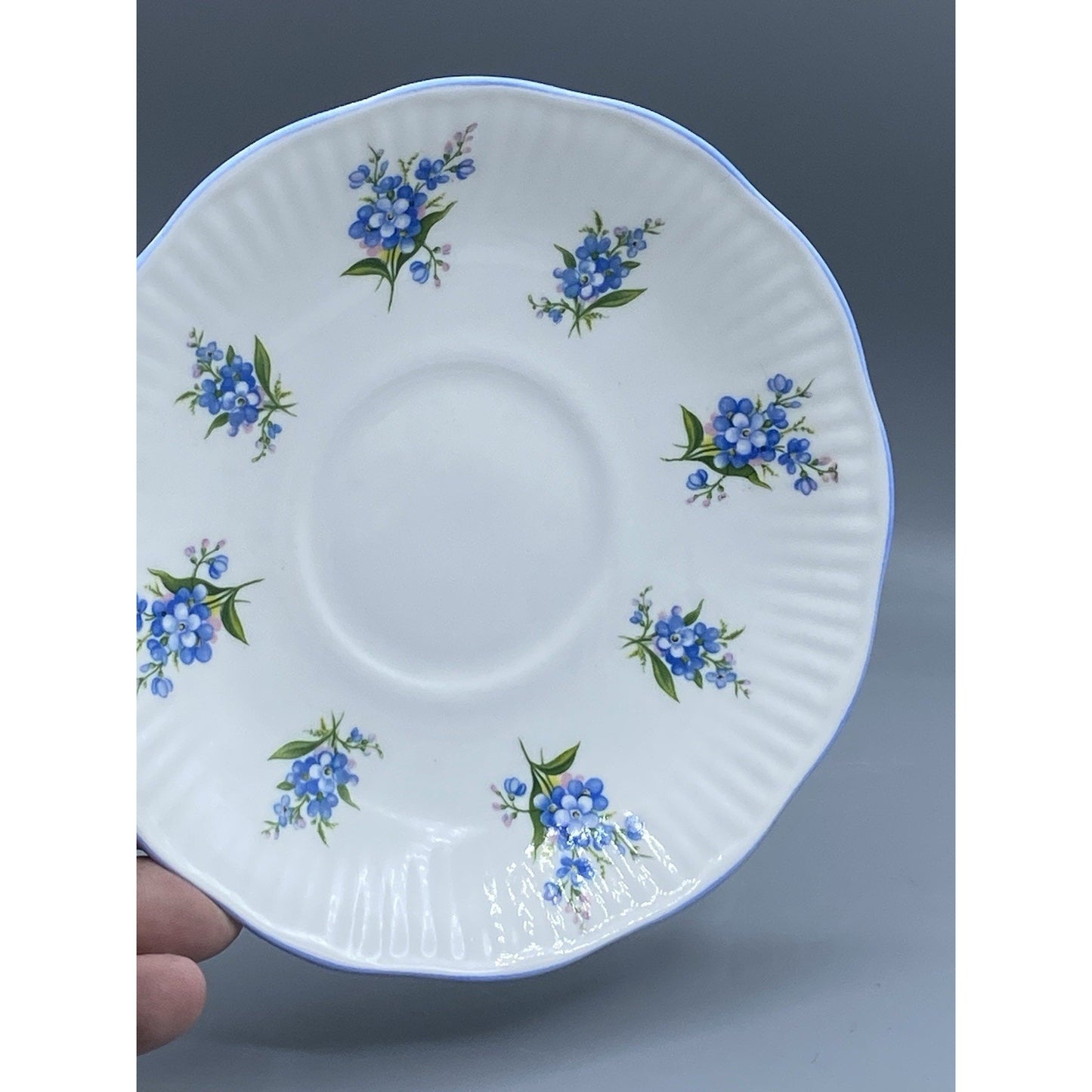 Vintage Rosina (Queen's) Forget-Me-Not Teacup Saucer Set