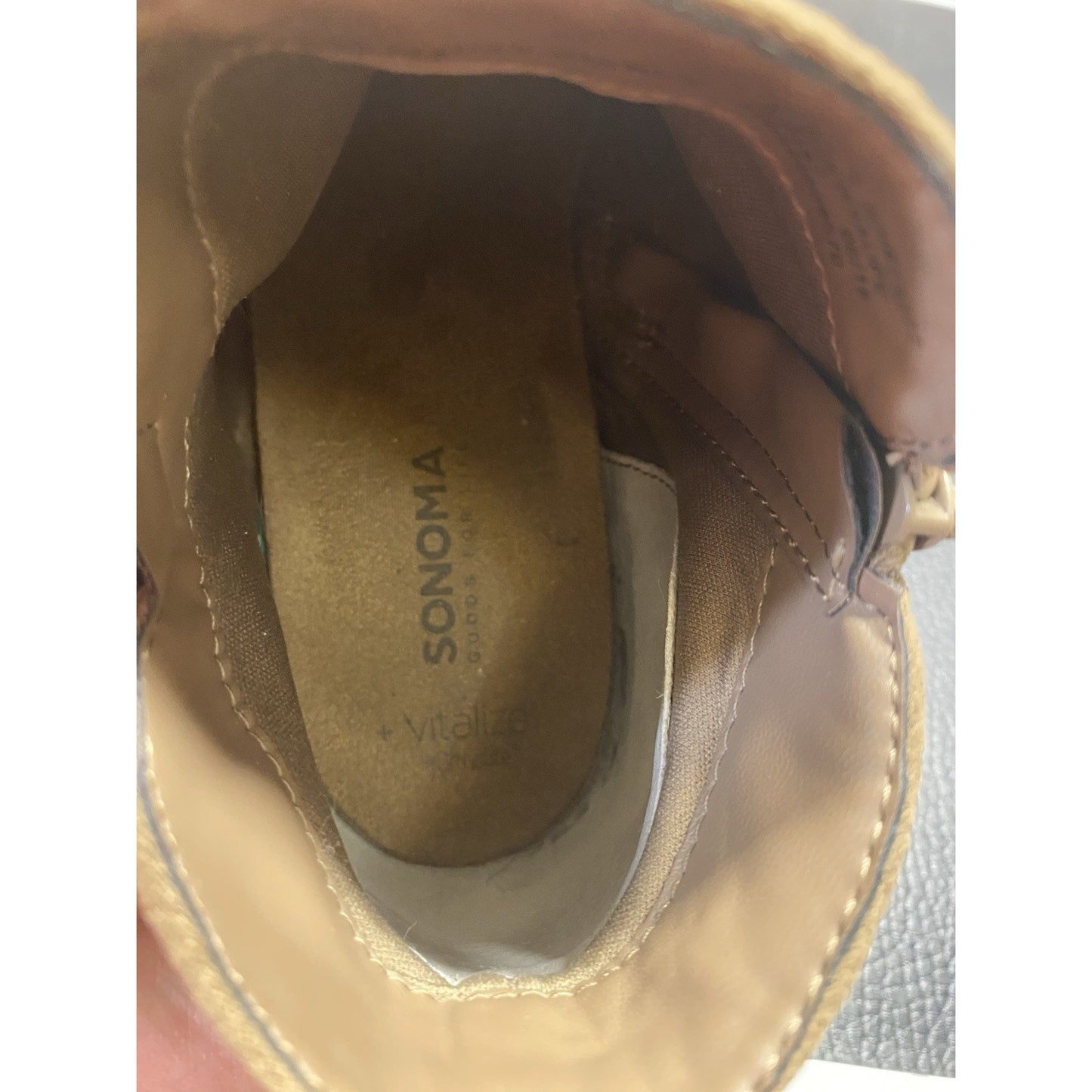 Sonoma Vitalize Ortholite Women's Ankle Boots Sz 8W Studded Taupe Brown
