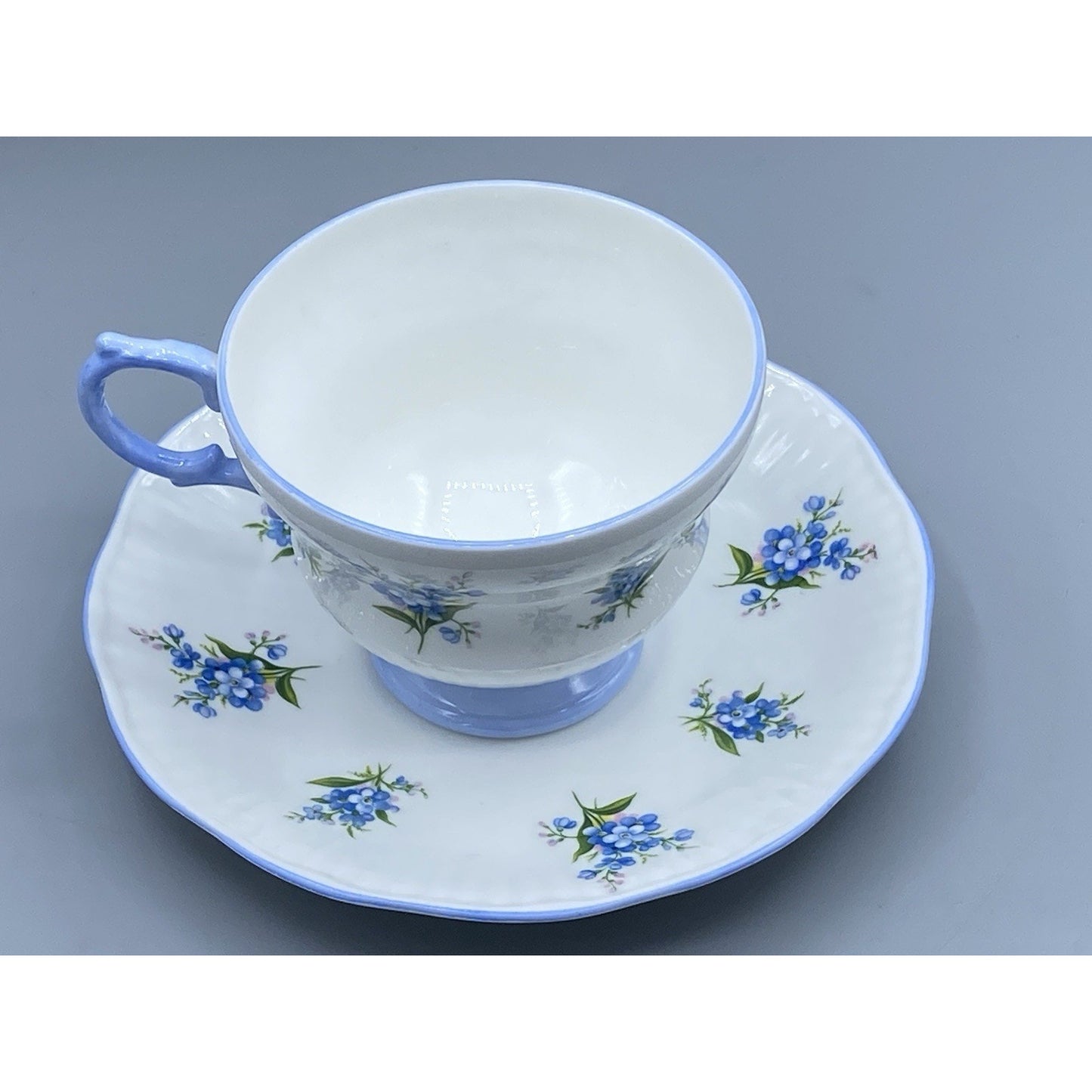 Vintage Rosina (Queen's) Forget-Me-Not Teacup Saucer Set