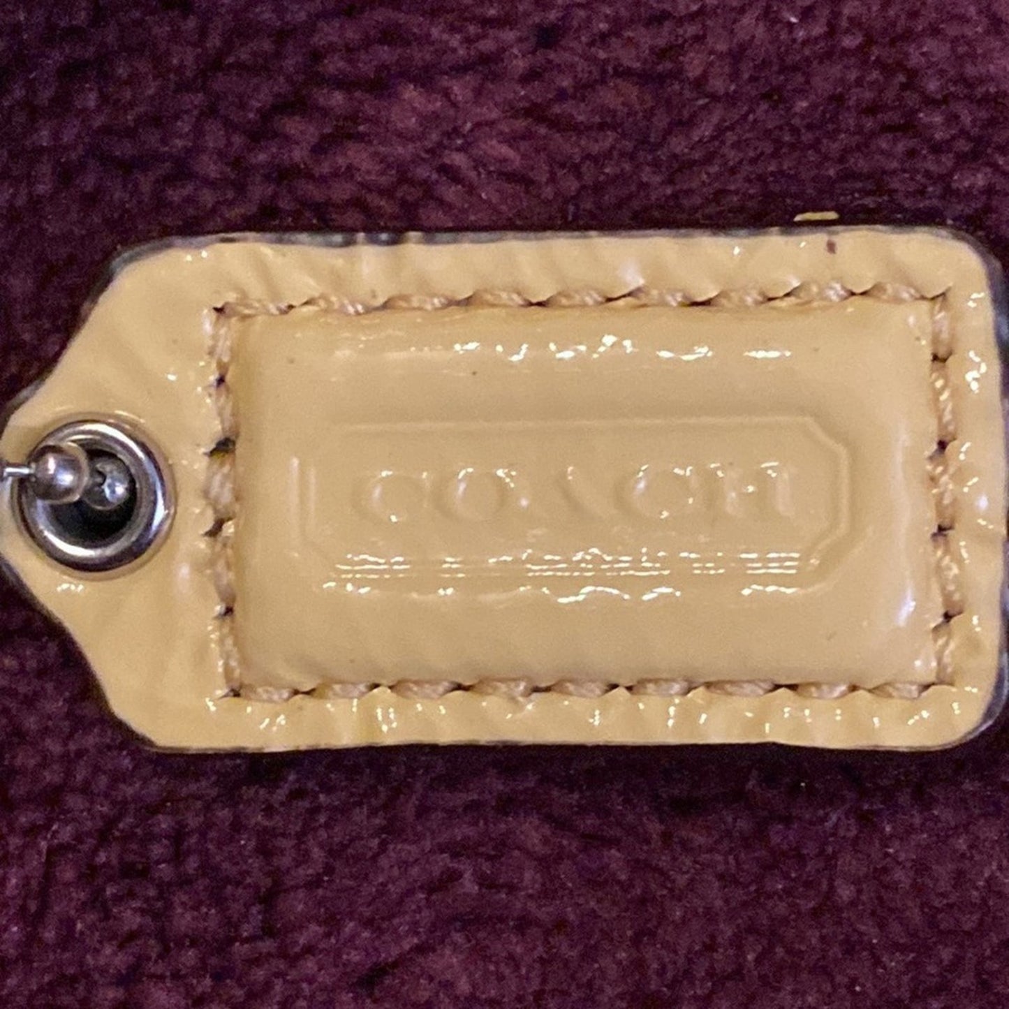 Coach Ivory Yellow Patent Leather Wristlet Purse