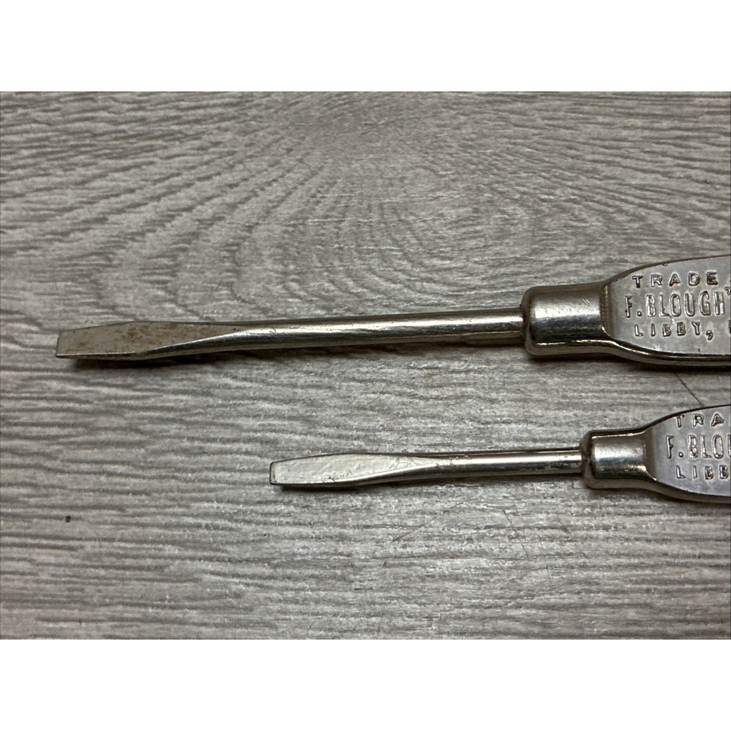 (2) VINTAGE ADVERTISING SCREWDRIVER F. BLOUGH'S CASH STORE LIBBY, MONT.