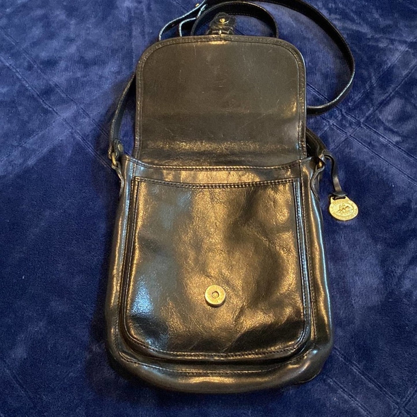 Vintage Brahmin Black Leather Crossbody Purse