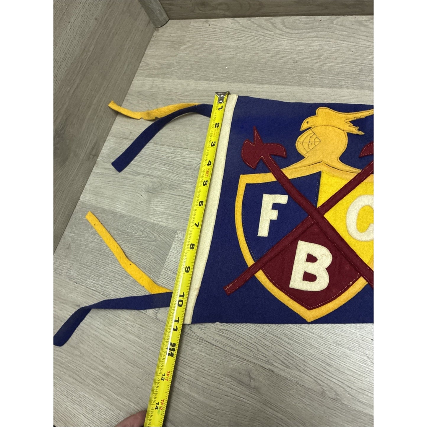 Antique Knights Of Pythias Pennant Tagged 29” Felt