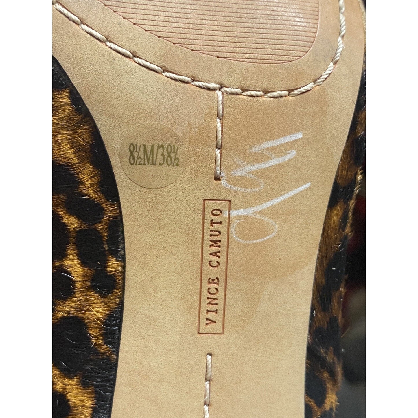 Vince Camuto Leopard Print Leather Ankle Boots Size 8 1/2 M