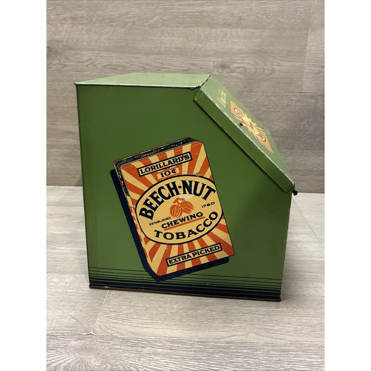 Original Lorillard’s Beech-Nut Chewing Tobacco Tin Humidor Counter Top Display
