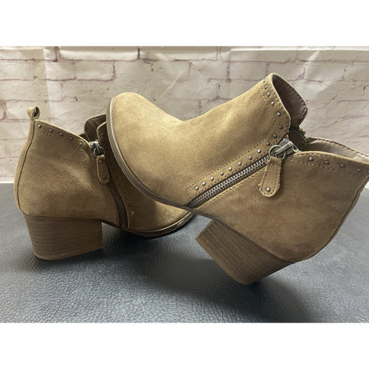 Sonoma Vitalize Ortholite Women's Ankle Boots Sz 8W Studded Taupe Brown