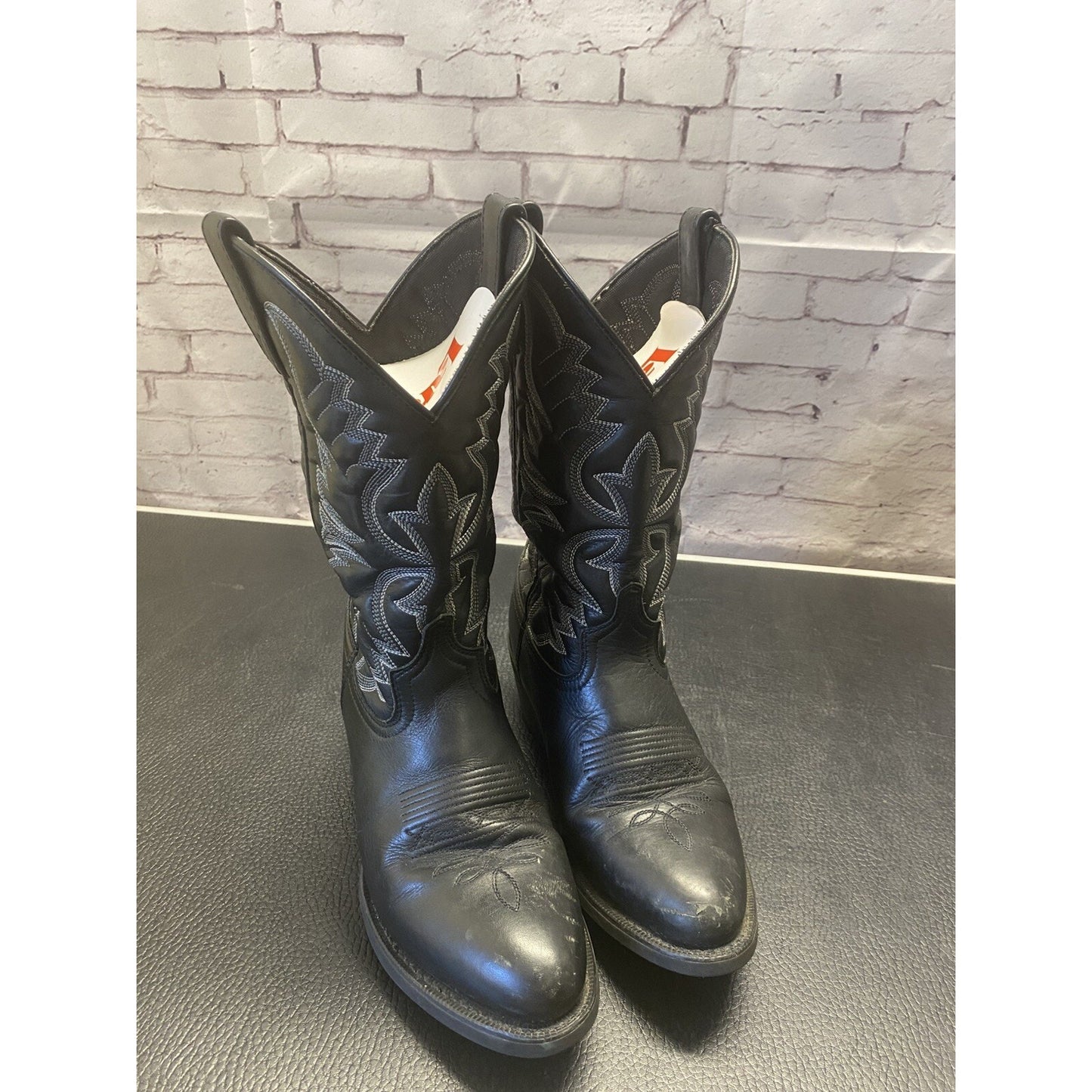 Laredo Black Leather Pull Up Western Boots Men’s Sz 7D Style 032974