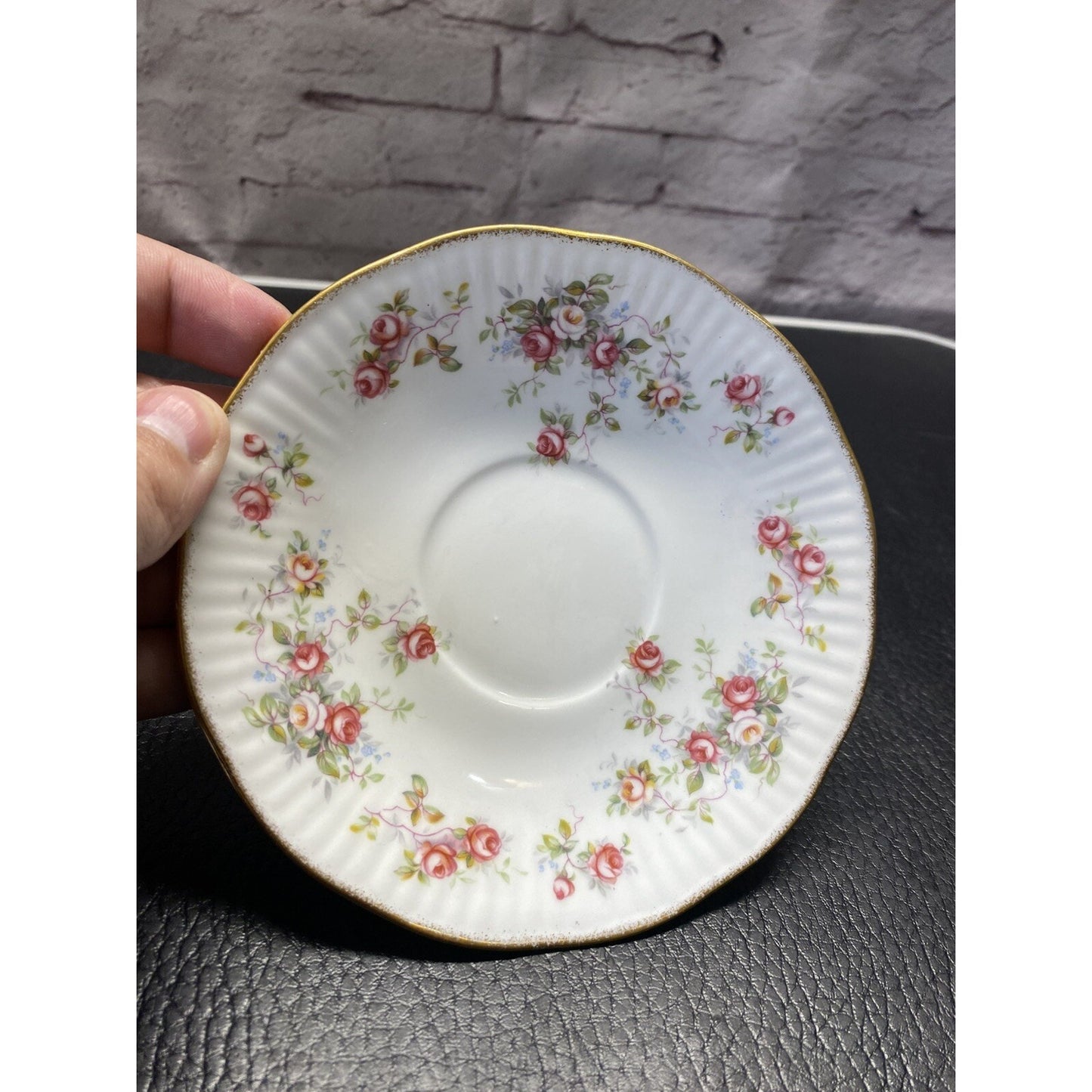 Vintage Royal Minister Floral Bone China Teacup And Saucer