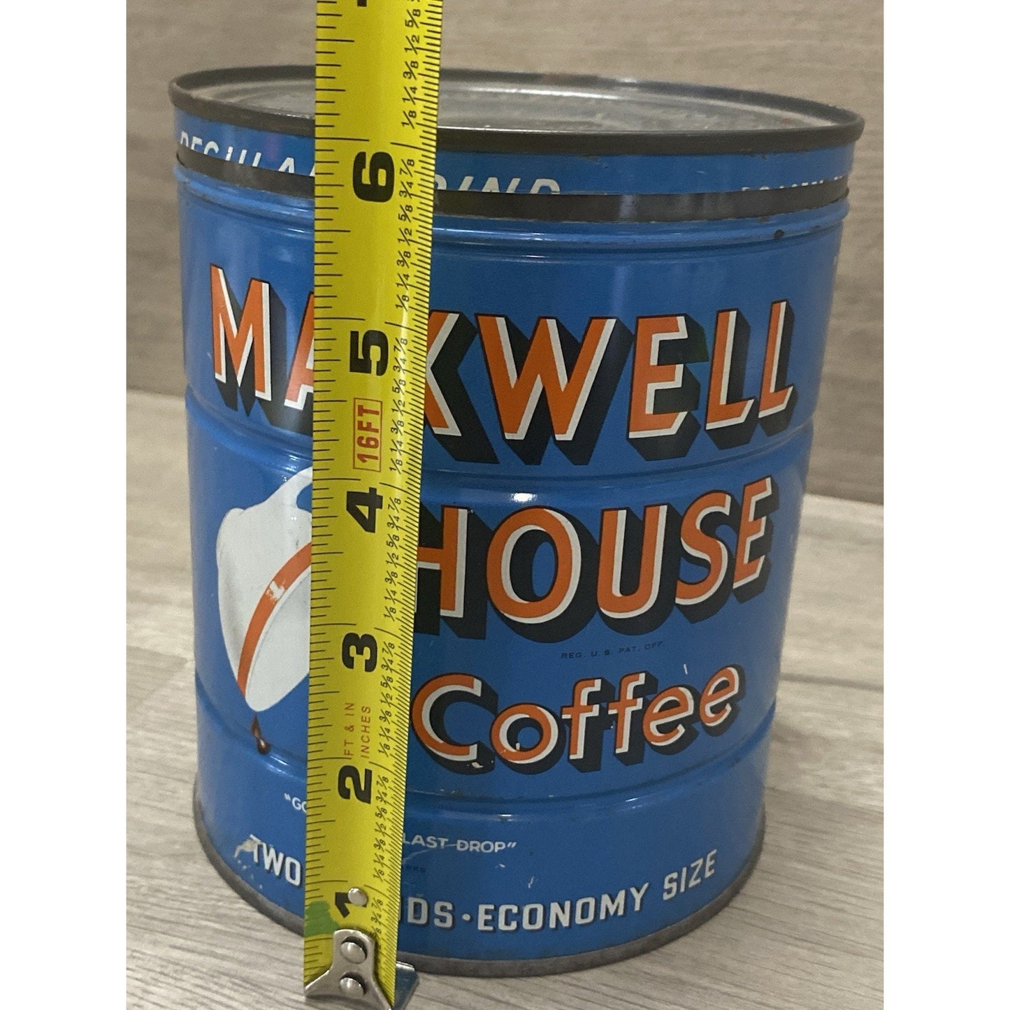 VINTAGE MAXWELL HOUSE BRAND 2 LB COFFEE TIN ADVERTISING COLLECTIBLE