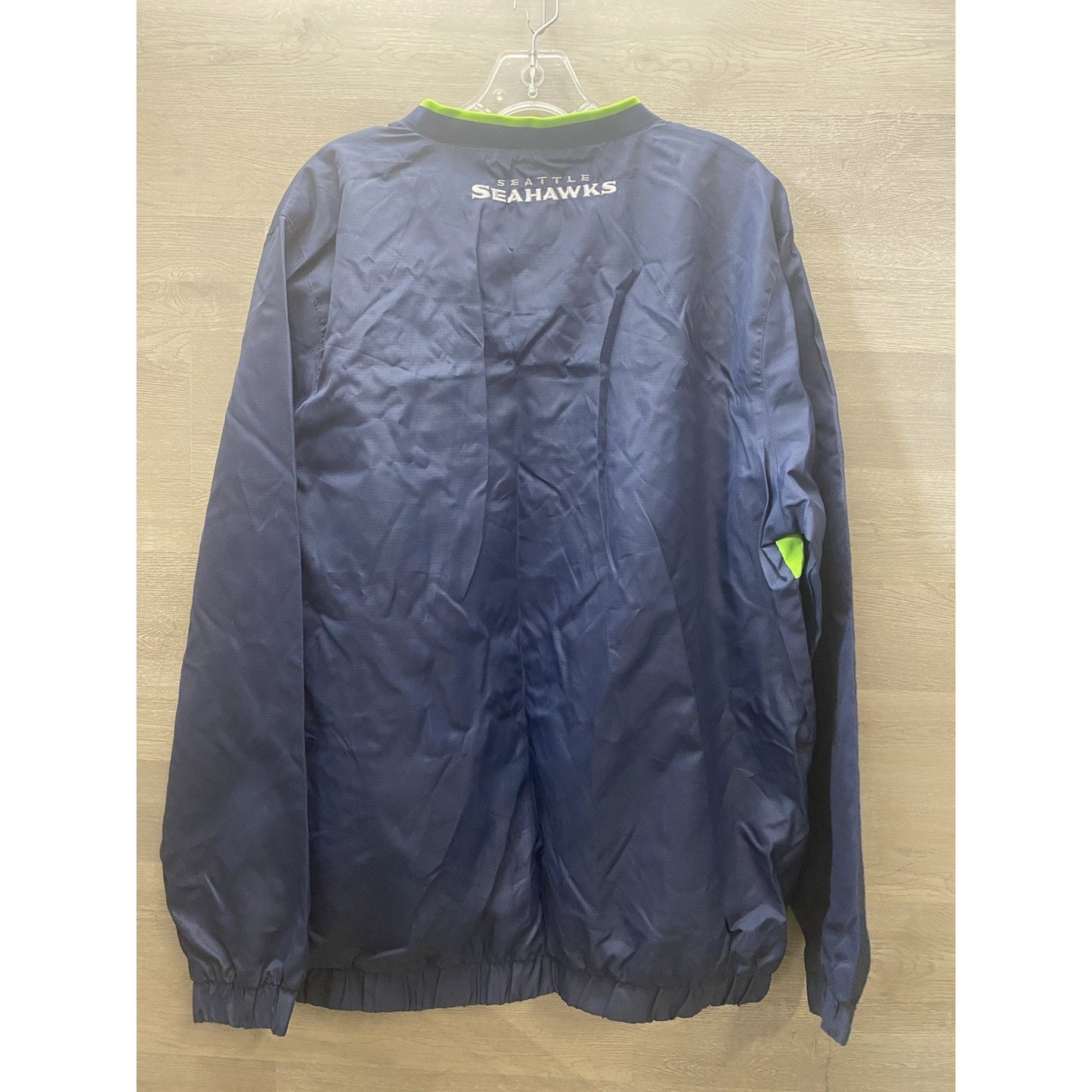 NFL Seahawks Nylon Pullover Rain Coat Long Sleeve SZ LG