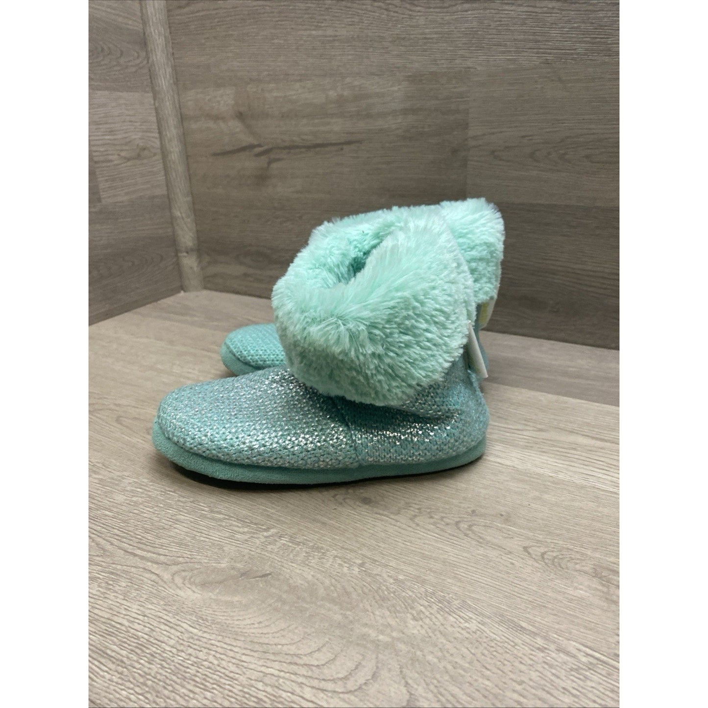 Faux Fur Capelli Kids Slipper Teal Boots Size Small