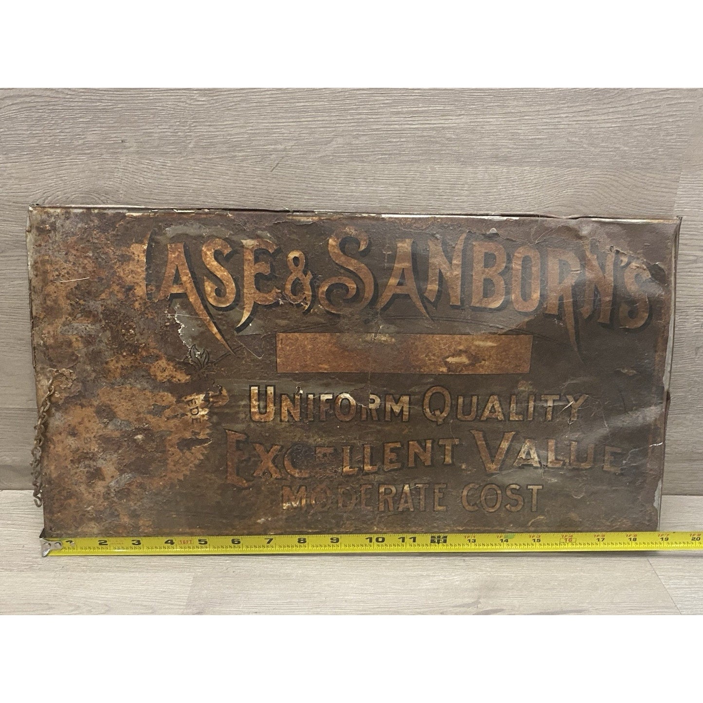 1800'S CHASE & SANBORN Uniform Quality Sign Or Coffee Bin Lid Advertising