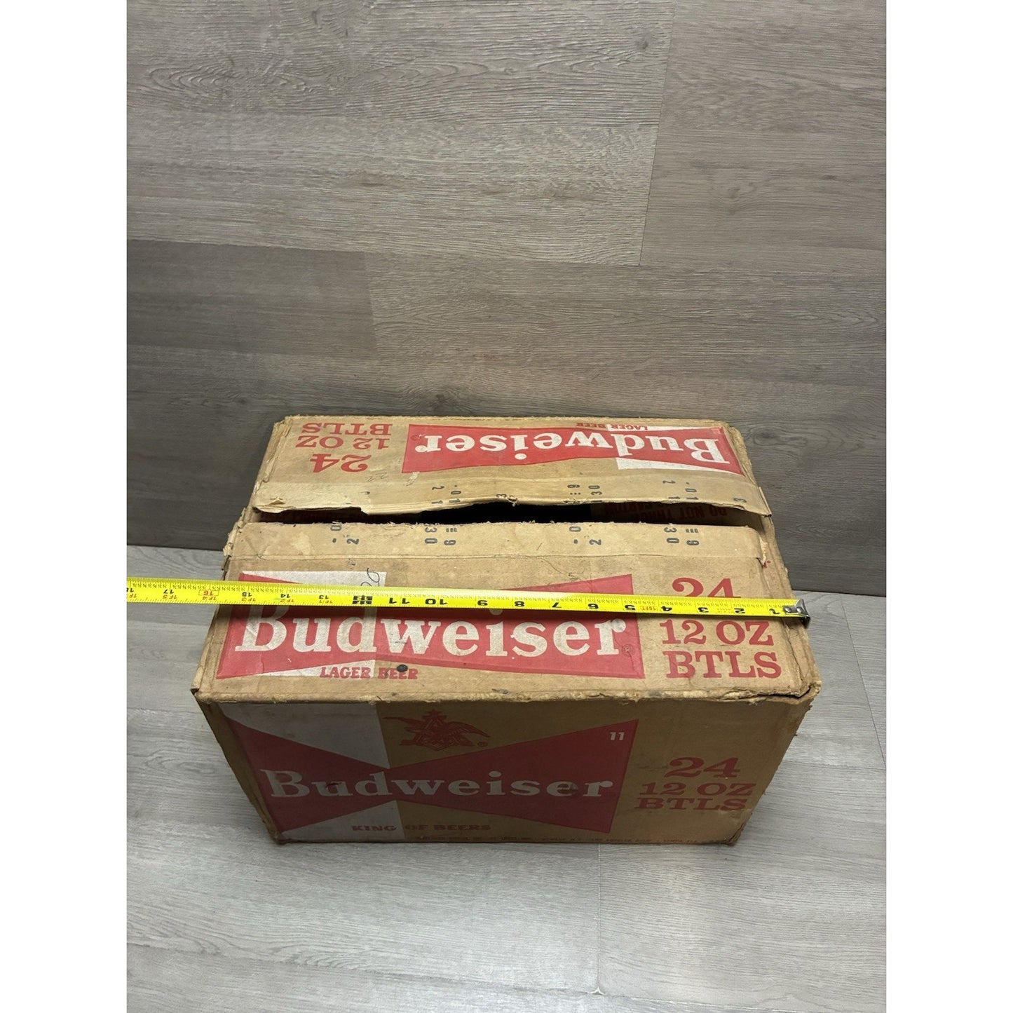 Budweiser Cardboard Flip Top 24 Bottle Case Box Empty Bar Decor Upcycle Crafts